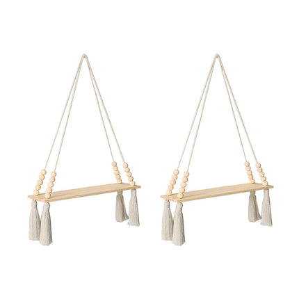 APRIL HOME Floating Shelves for Wall, Wooden Shelves Set of 2 Rustic, Wall Decor, Storage Shelf for Living-Room, Bathroom, Kitchen, Apartment,Display Shelving for Hanging Plants