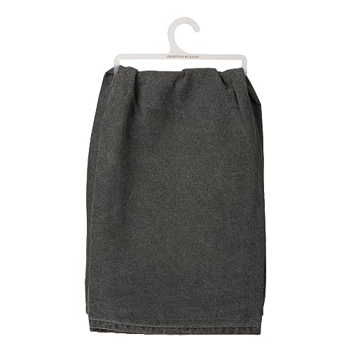 Primitives by Kathy 31469 Black Cotton Dish Towel, Tea, Mama Needs Some Wine