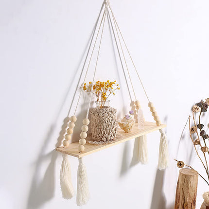 APRIL HOME Floating Shelves for Wall, Wooden Shelves Set of 2 Rustic, Wall Decor, Storage Shelf for Living-Room, Bathroom, Kitchen, Apartment,Display Shelving for Hanging Plants