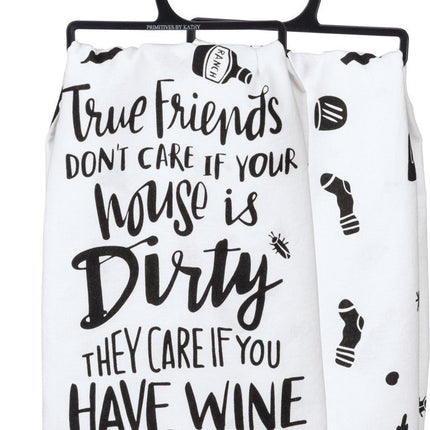 Primitives by Kathy 33209 LOL Made You Smile Dish Towel, 28" x 28", True Friends