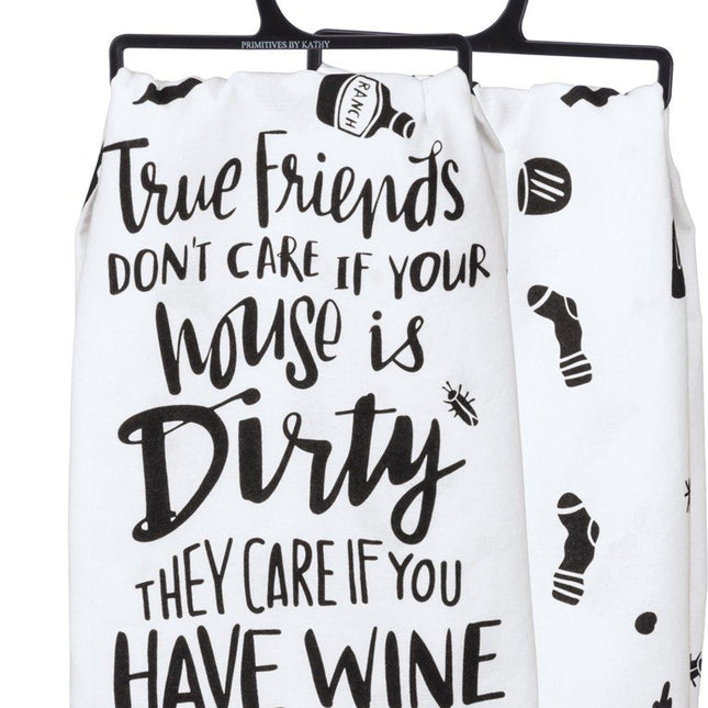 Primitives by Kathy 33209 LOL Made You Smile Dish Towel, 28" x 28", True Friends