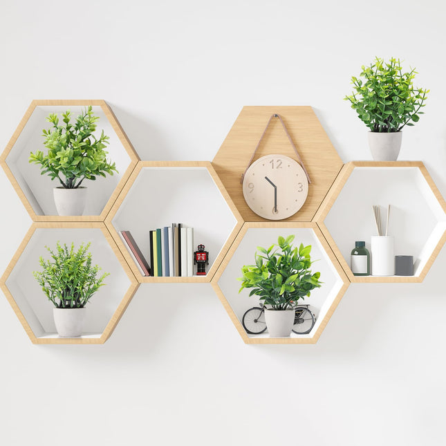 FAVOWREATH 4 Pack Fake Plants Ceramic Mini Artificial Greenery Potted Plants for Home Decor Office Decor Room Decor Farmhouse Decor Indoor Table Bathroom Decor