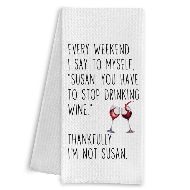 Qpenm Funny Wine Kitchen Towels, Wine Gifts for Wine Lovers Dish Tea Towels for Kitchen Decor, Bar Towels for Bartender, Wine Kitchen Decor, 16x24 Inch