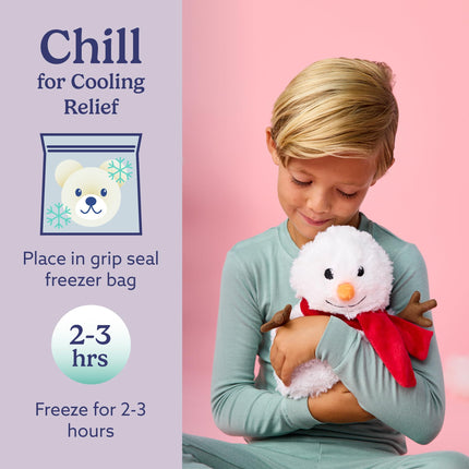 warmies Microwavable & Weighted Stuffed Animals, Red Scarf Snowman - Heated Stuffed Animal Plushie for Warmth & Comfort - Cute Soft Plush Toys for Adults & Children (Boys, Girls, Babies & Toddlers)