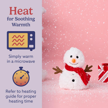 warmies Microwavable & Weighted Stuffed Animals, Red Scarf Snowman - Heated Stuffed Animal Plushie for Warmth & Comfort - Cute Soft Plush Toys for Adults & Children (Boys, Girls, Babies & Toddlers)