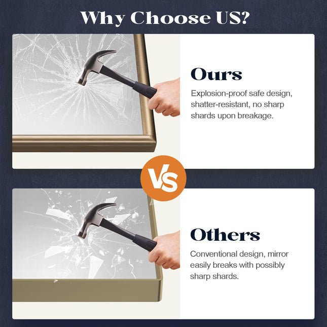 Brauthon Gold Vintage Mirror, 24” x 36” Arched Gold Antique Mirror for Fireplace Mantel, Baroque Brass Bathroom Mirrors for Wall with Ornate Metal Frame for Entryway, Bedroom, Living Room