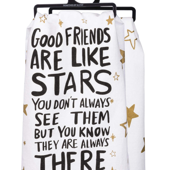 Primitives by Kathy LOL Made You Smile Dish Towel, 28" x 28", Good Friends are Like Stars