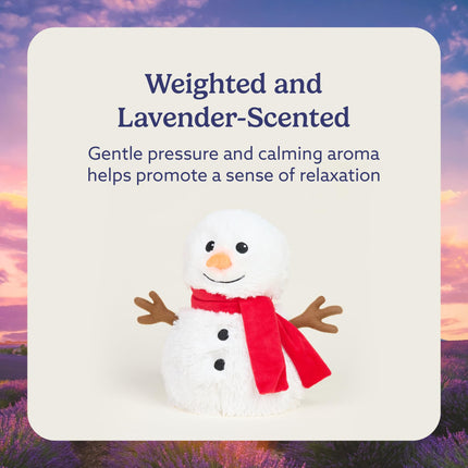 warmies Microwavable & Weighted Stuffed Animals, Red Scarf Snowman - Heated Stuffed Animal Plushie for Warmth & Comfort - Cute Soft Plush Toys for Adults & Children (Boys, Girls, Babies & Toddlers)