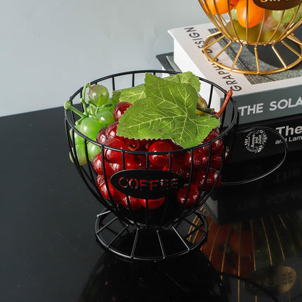 Agirlvct Coffee Pod Holder,Large K Cup & Capsule Storage Organizer, Tea Cup Coffee Capsule Basket, Metal Coffee Bar Organizer for Kcup Kitchen Dinning Room Office Home Cafe Hotel (Black)