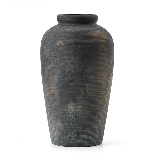 Vaseking Large Ceramic Rustic Vase, 11 inch Minimalist Decorative Farmhouse Tall Vase for Home Decor, Living Room, Shelf Decor, Enterway, Wedding, Table Decoration, Bronze