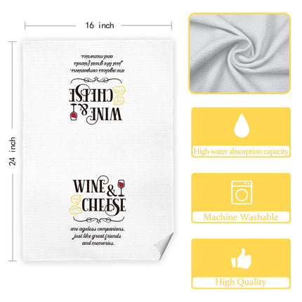 CIOJUNE Wine Kitchen Towels, Wine Gifts for Lovers Women, Bar Towels for Home Bar Kitchen, 16x24 Inch
