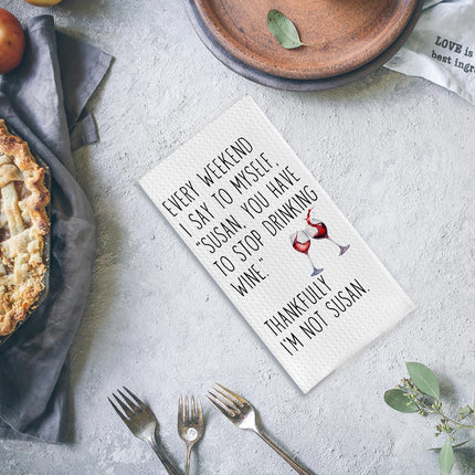 Qpenm Funny Wine Kitchen Towels, Wine Gifts for Wine Lovers Dish Tea Towels for Kitchen Decor, Bar Towels for Bartender, Wine Kitchen Decor, 16x24 Inch