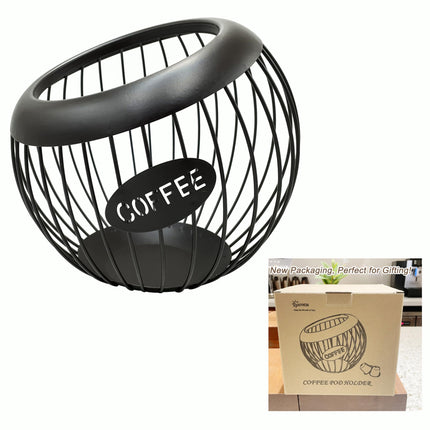 AIYICIII Coffee Pod Holder,K Cup Holders for Counter,Coffee Bar Accessories & Decor,Large Capacity Keurig K-cup Organizer, Nespresso Vertuo Station Organizer,Metal Pods Storage (Black)