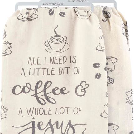 Primitives by Kathy Decorative Kitchen Towel - Coffee & Jesus