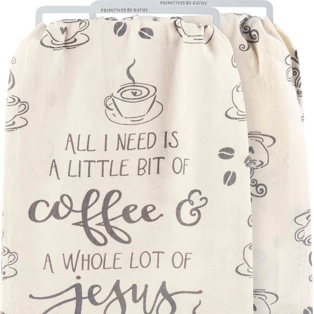 Primitives by Kathy Decorative Kitchen Towel - Coffee & Jesus