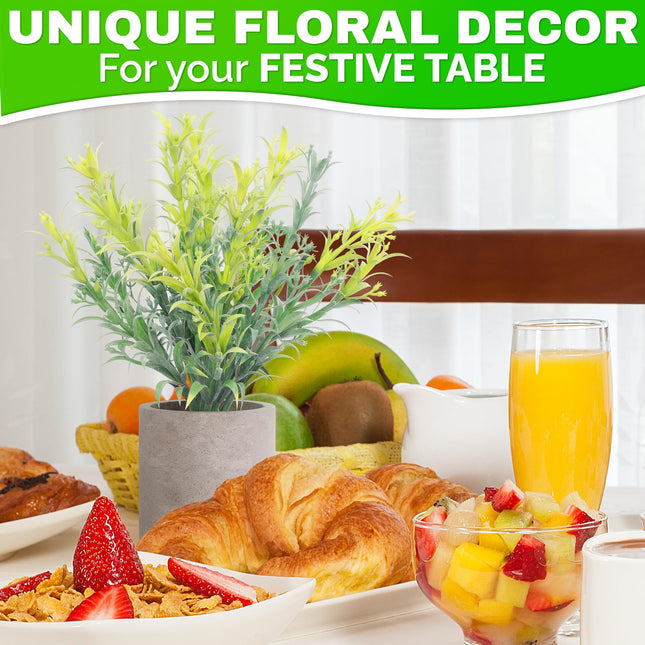 3-Pack Small Artificial Plants - Fake Desk Plant for Office, Business, or Home Decor, Lightweight & Durable, Compact Size and Variety (Eucalyptus, Rosemary, and Boxwood), Long-Lasting & Fade Resistant