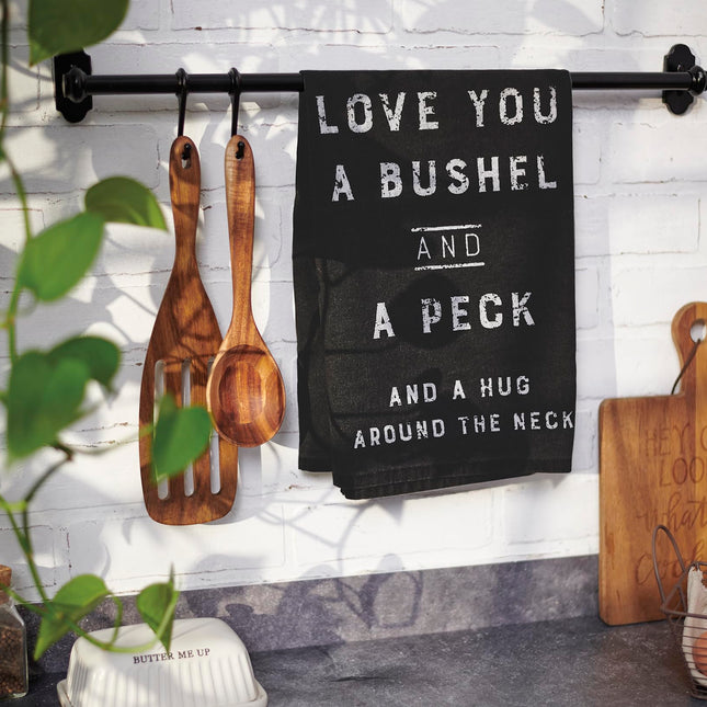 Primitives by Kathy Love You A Bushel and A Peck and A Hug Around The Neck Decorative Kitchen Towel, Cotton