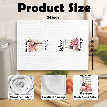 XPH Wine Lovers Kitchen Dish Towels, Friendship Bartender Gifts for Friends Sister Women, Champagne Cocktail Themed Hand Towels Kitchen Bathroom Bar Home Tea Towels Decorations, 16x24inch