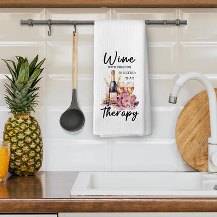 XPH Wine Lovers Kitchen Dish Towels, Friendship Bartender Gifts for Friends Sister Women, Champagne Cocktail Themed Hand Towels Kitchen Bathroom Bar Home Tea Towels Decorations, 16x24inch