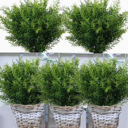 Toprooms 12 Bundles Outdoor Faux Plants Greenery Artificial Flowers Fake Boxwood Shrubs UV Resistant Plastic Plant for Farmhouse Garden Porch Patio Indoor Wedding Decoration(1#Outdoor Greenery)