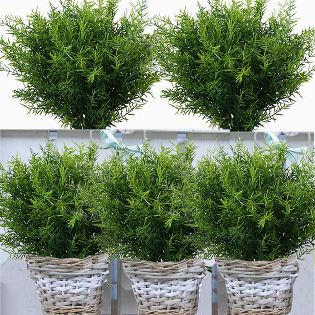 Toprooms 12 Bundles Outdoor Faux Plants Greenery Artificial Flowers Fake Boxwood Shrubs UV Resistant Plastic Plant for Farmhouse Garden Porch Patio Indoor Wedding Decoration(1#Outdoor Greenery)