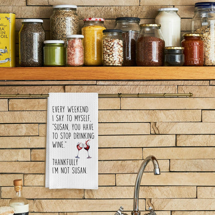 Qpenm Funny Wine Kitchen Towels, Wine Gifts for Wine Lovers Dish Tea Towels for Kitchen Decor, Bar Towels for Bartender, Wine Kitchen Decor, 16x24 Inch