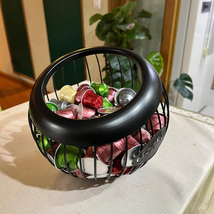 AIYICIII Coffee Pod Holder,K Cup Holders for Counter,Coffee Bar Accessories & Decor,Large Capacity Keurig K-cup Organizer, Nespresso Vertuo Station Organizer,Metal Pods Storage (Black)