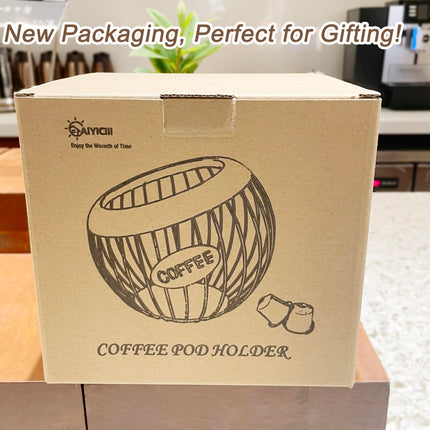 AIYICIII Coffee Pod Holder,K Cup Holders for Counter,Coffee Bar Accessories & Decor,Large Capacity Keurig K-cup Organizer, Nespresso Vertuo Station Organizer,Metal Pods Storage (Black)